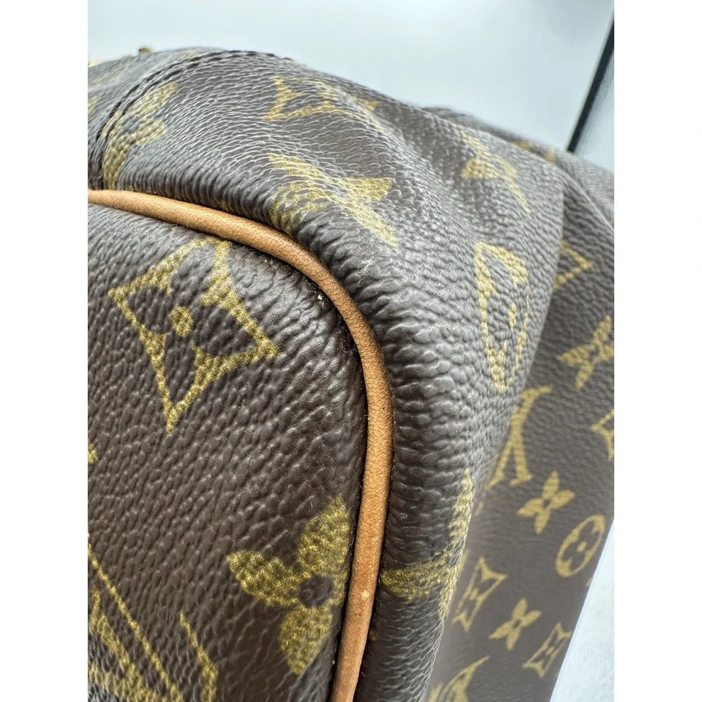 Louis Vuitton Monogram Deauville Handbag Brown With Bachata Leather